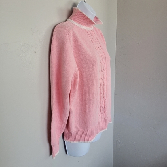 Kari Incorporated Vintage Large Light Pink Knit Sweater Collared Spring Summer - Picture 5 of 8